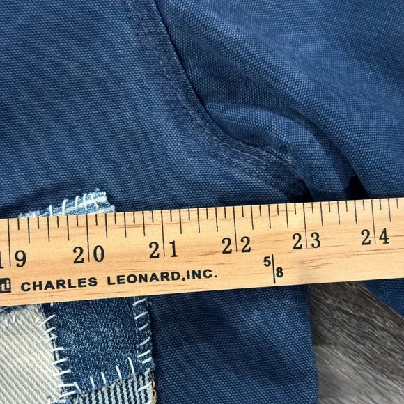 Vintage Y2K Carhartt Blue cropped Detroit style workwear  with Sashiko Denim - Picture 6 of 6